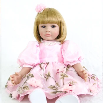 

Adorable doll reborn girl toys 24"60cm vinyl silicone reborn baby doll alive toddler BJD princess doll Bebes reborn realista