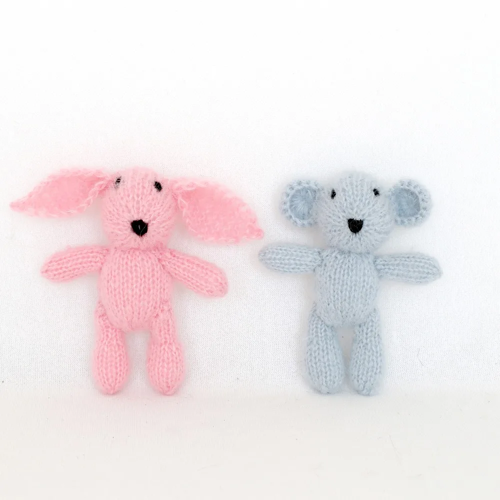 

Вязаный плюшевый медведь игрушки для фотосессий новорожденных Кукла Кролик мягкие животное, игрушка медведь подарок на Новый год