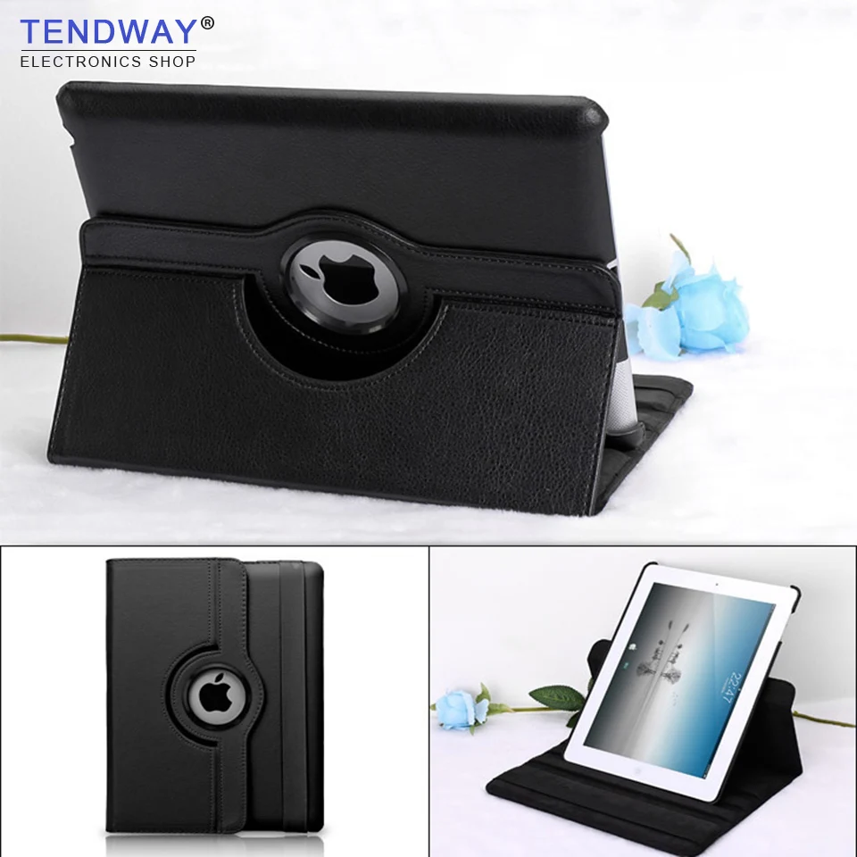 Tendway Leather Case Cover for ipad 9.7 Stand 360 Degree Rotating Smart Air 2 Funda | Компьютеры и офис