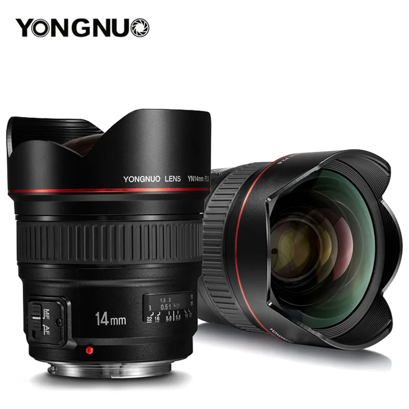 YONGNUO YN14mm F2.8 Large Aperture AF/MF 114 Diagonal Ultra-wide Angle Prime Lens Fixed Focus Lens for Canon DSLR EOS Camera
YONGNUO YN14mm F2.8 Large Aperture AF/MF 114 Diagonal Ultra-wide Angle Prime Lens Fixed Focus Lens for Canon DSLR EOS Camera