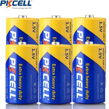 6 x PKCELL R20 Non-rechargeable Battery Zinc Carbon 720MIN 1.5 V D single use R20P Batteria 
6 x PKCELL R20 Non-rechargeable Battery Zinc Carbon 720MIN 1.5 V D single use R20P Batteria