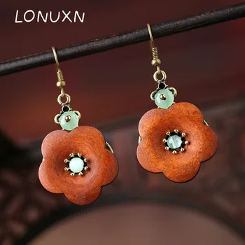 High quality 925 silver court style vintage bohemian natural wood flowers natural stone earrings female jewelry gift lovers gift
High quality 925 silver court style vintage bohemian natural wood flowers natural stone earrings female jewelry gift lovers gift