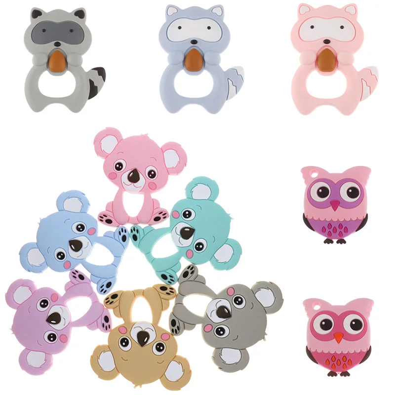 Wholesale Raccoon Silicone Koala Baby Teether 10pc BPA Free Newborn Teething Necklace Shower Gift Cartoon Animal Pendant DIY Owl
Wholesale Raccoon Silicone Koala Baby Teether 10pc BPA Free Newborn Teething Necklace Shower Gift Cartoon Animal Pendant DIY Owl