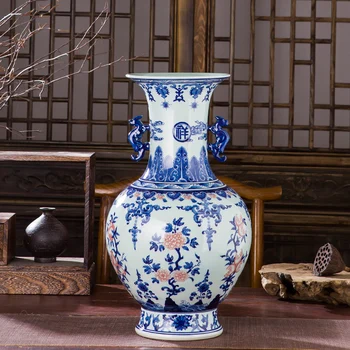 Jingdezhen Hand-painted Hand-painted Qianlong Vase Antique Blue And White Porcelain Chinese Living Room Decoration Ceramic vas
Jingdezhen Hand-painted Hand-painted Qianlong Vase Antique Blue And White Porcelain Chinese Living Room Decoration Ceramic vas