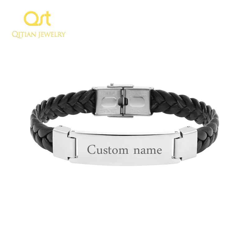 Fashion Custom logo Name Engrave Leather Love Bangle & Bracelet Stainless Steel Bracelets For Women Men ID Bracelet Jewelry
Fashion Custom logo Name Engrave Leather Love Bangle & Bracelet Stainless Steel Bracelets For Women Men ID Bracelet Jewelry
