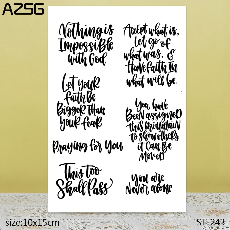 AZSG Beautiful blessing Clear Stamps/Seals For scrapbooking DIY Card Making/Album Silicone Decoration crafts
AZSG Beautiful blessing Clear Stamps/Seals For scrapbooking DIY Card Making/Album Silicone Decoration crafts