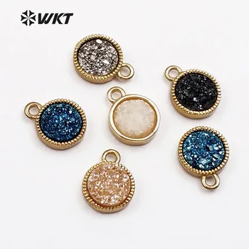 WT-P1419 Wholesale Natural Druzy Stone Electroplated Mini Cute round Shape pendant Necklaces Shining for Jewelry Making DIY
WT-P1419 Wholesale Natural Druzy Stone Electroplated Mini Cute round Shape pendant Necklaces Shining for Jewelry Making DIY