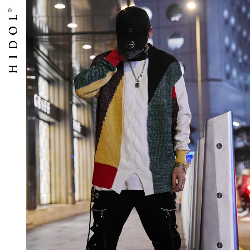 Winter Oversize Contrast Color Stripe Sweaters Spliced Patchwork High Street Wool Pullover Loose Cotton Coats Men Hip Hop Plus
Winter Oversize Contrast Color Stripe Sweaters Spliced Patchwork High Street Wool Pullover Loose Cotton Coats Men Hip Hop Plus