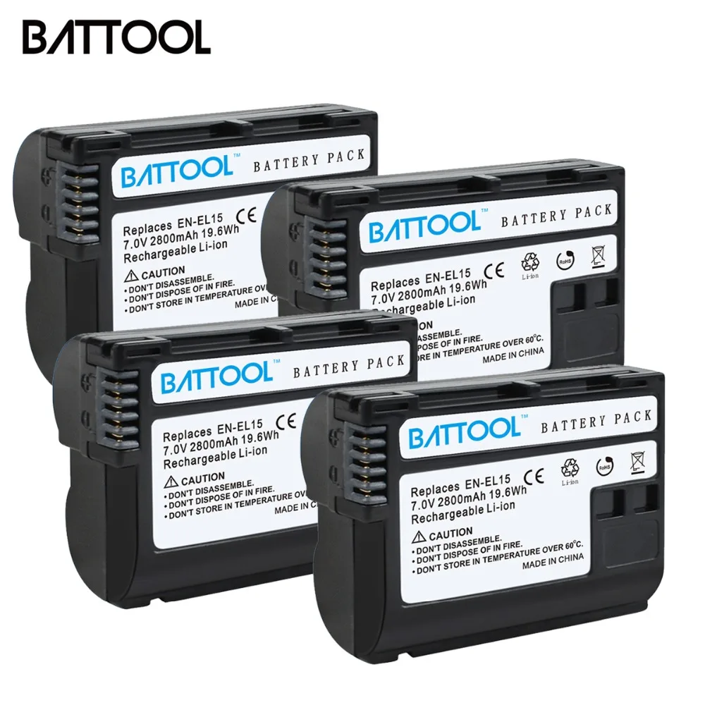 BATTOOL 7.2V EN-EL15 EN EL15 ENEL15 for Nikon 2800mAh Battery DSLR D600 D610 D800 D800E D810 D7000 D7100 D7200 V1
BATTOOL 7.2V EN-EL15 EN EL15 ENEL15 for Nikon 2800mAh Battery DSLR D600 D610 D800 D800E D810 D7000 D7100 D7200 V1