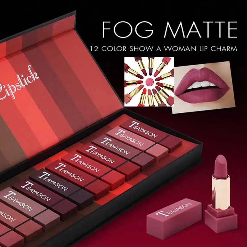 12 pcs/set Matte Lipstick Velvet Lasting Moisturizing Cosmetics Lipstick Red Lips Makeup Lip Gloss Lip Kit Beauty Lipstick
12 pcs/set Matte Lipstick Velvet Lasting Moisturizing Cosmetics Lipstick Red Lips Makeup Lip Gloss Lip Kit Beauty Lipstick