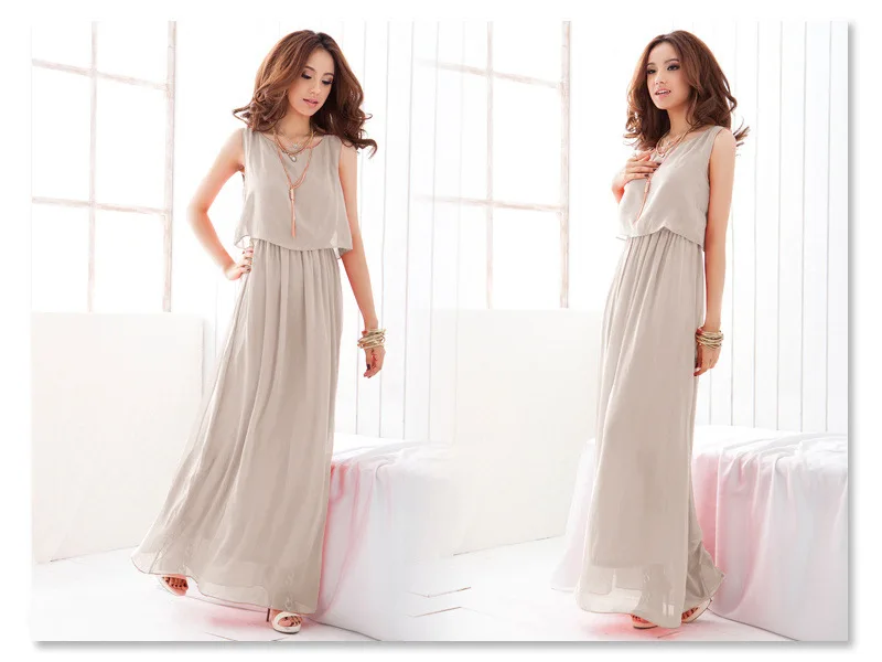 2018 Brand Women Boho Maxi Dress Chiffon Sleeveless Summer vestidos Beach Casual Maxi Dress Long Dress Top Party Sundress S-XXXL (17)