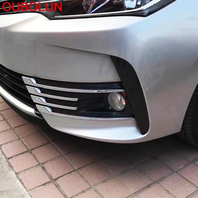 OUBOLUN 8 шт. для Toyota Corolla 2017 Facelift ABS хромированный передний бампер противотуманные