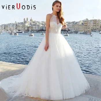 Lace Appliques Tulle Vestidos De Novia Cortos 2019 Elegant Court Train Sleeveless Bead Wedding Dress
Lace Appliques Tulle Vestidos De Novia Cortos 2019 Elegant Court Train Sleeveless Bead Wedding Dress