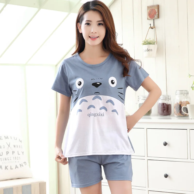 New Summer Cotton Pajamas Sets Women Pajamas Sweet Girl Sleepwear Cartoon Totoro Loungewear Pyjama femme 3XL Couple Clothing
New Summer Cotton Pajamas Sets Women Pajamas Sweet Girl Sleepwear Cartoon Totoro Loungewear Pyjama femme 3XL Couple Clothing