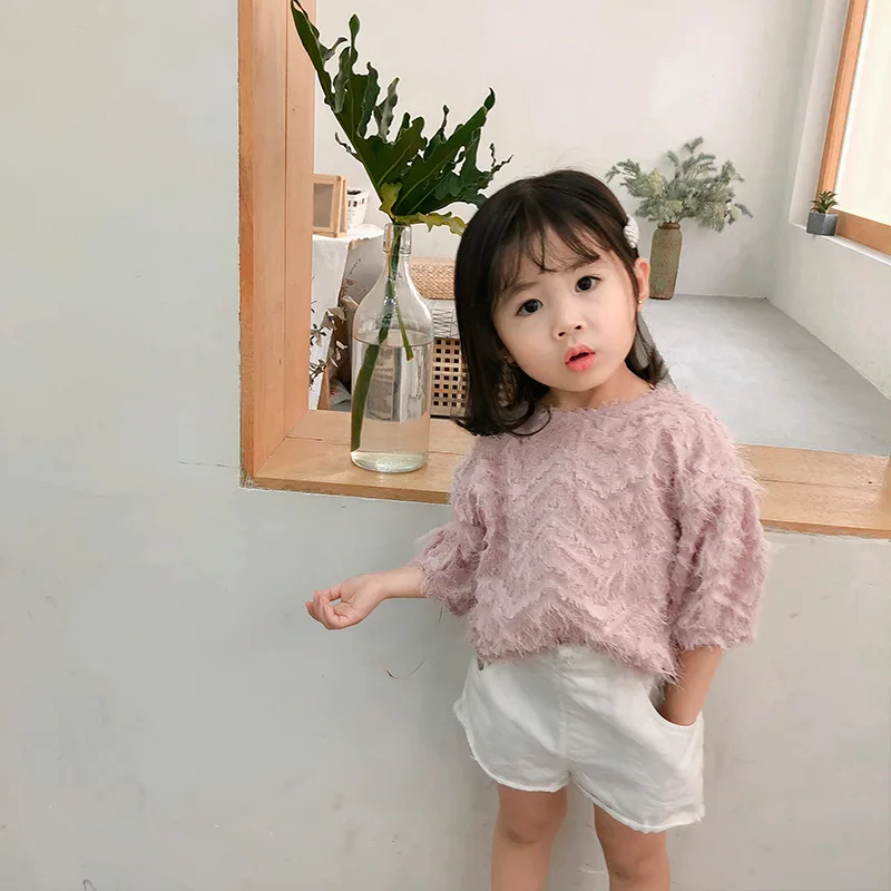 Children's Clothing Summer 2019 New Feather White Stripe Korean Short Sleeved Pink Shirt Little Girls Clothing
Children's Clothing Summer 2019 New Feather White Stripe Korean Short Sleeved Pink Shirt Little Girls Clothing