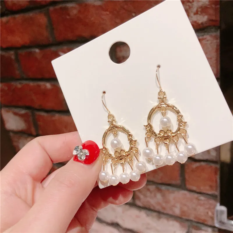 Korean Vintage Round Circle Geometric Pearl Women Girls Hanging Dangle Drop Earrings Fashion Jewelry Accessories-QQD5
Korean Vintage Round Circle Geometric Pearl Women Girls Hanging Dangle Drop Earrings Fashion Jewelry Accessories-QQD5