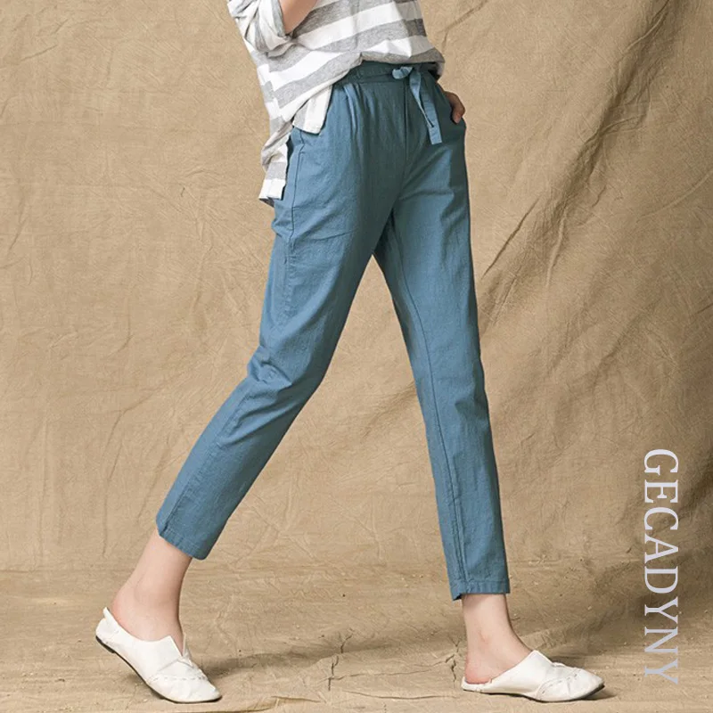 Summer Style 2019 Pants Women High Quality Cotton Linen Pants Casual Elastic Waist Slim Trousers Capris For Women Pantalon Femme
Summer Style 2019 Pants Women High Quality Cotton Linen Pants Casual Elastic Waist Slim Trousers Capris For Women Pantalon Femme