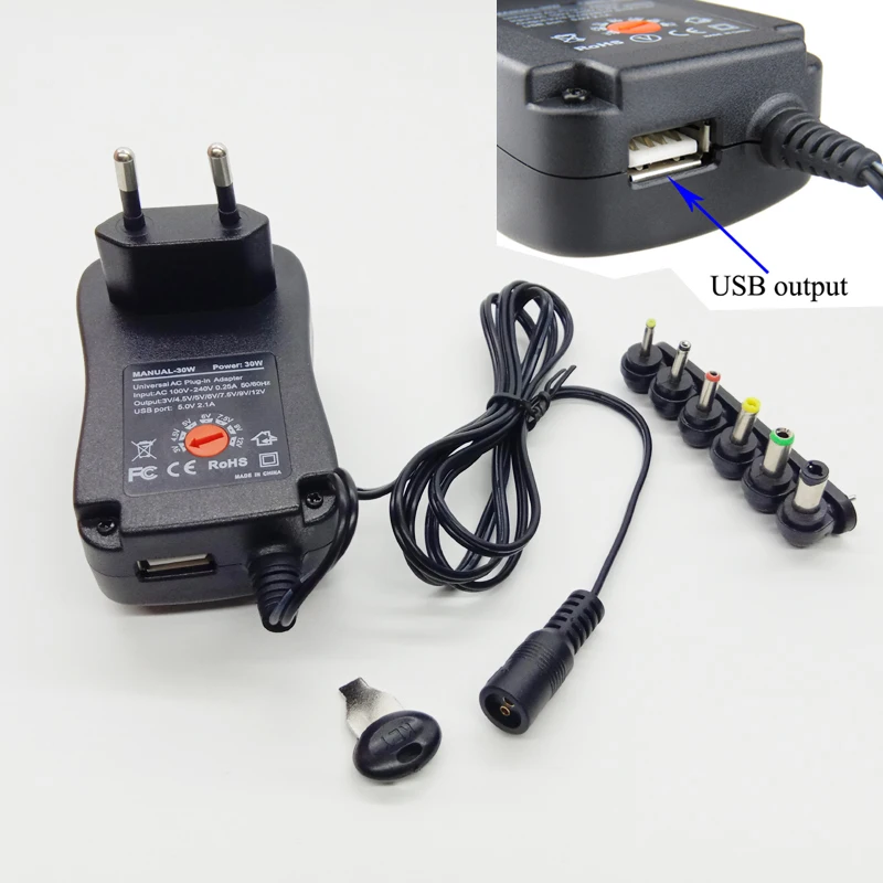 Adjustable 3V-12V 3V 4.5V 5V 6V 7.5V 9V 12V 2.5A AC/DC Power Adapter Source Adaptor Supply EU US UK AU Plug USB Charger
Adjustable 3V-12V 3V 4.5V 5V 6V 7.5V 9V 12V 2.5A AC/DC Power Adapter Source Adaptor Supply EU US UK AU Plug USB Charger