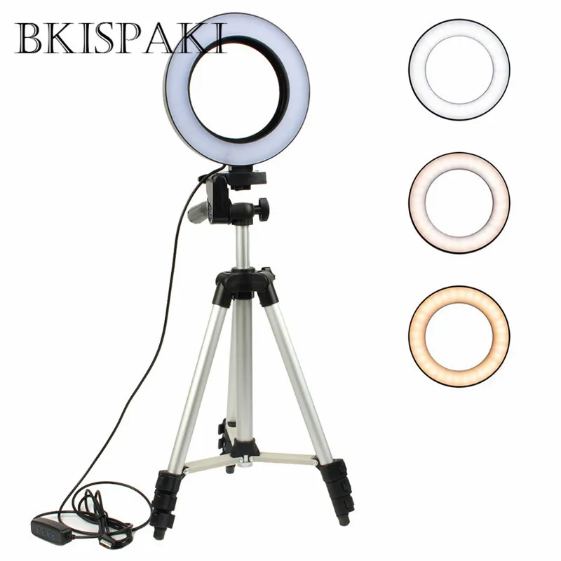 Photography LED Selfie Ring Light 26cm Three-speed Stepless Lighting Dimmable With Cradle Head For Makeup Video Live Studio
Photography LED Selfie Ring Light 26cm Three-speed Stepless Lighting Dimmable With Cradle Head For Makeup Video Live Studio