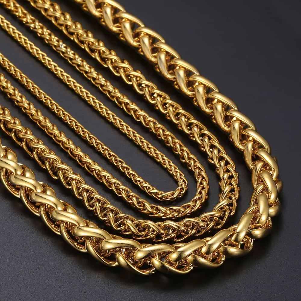 Davieslee Necklace for Men Mens Stainless Steel Chain Necklaces Wheat Link Gold Silber Jewelry 18-24inch 3-6mm DLKNM136
Davieslee Necklace for Men Mens Stainless Steel Chain Necklaces Wheat Link Gold Silber Jewelry 18-24inch 3-6mm DLKNM136