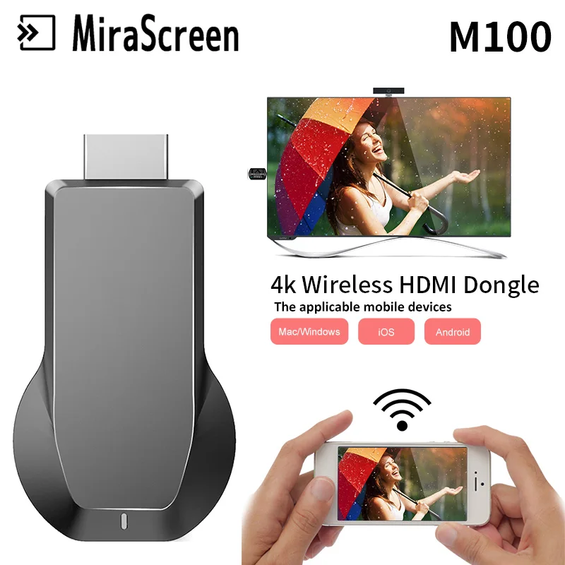 New Selling 2.4G/5.8G AnyCast M100 Switchless Dual Core Chip 4K Wireless Same Screen Pusher Mira Screen TV Dongle Receiver
New Selling 2.4G/5.8G AnyCast M100 Switchless Dual Core Chip 4K Wireless Same Screen Pusher Mira Screen TV Dongle Receiver