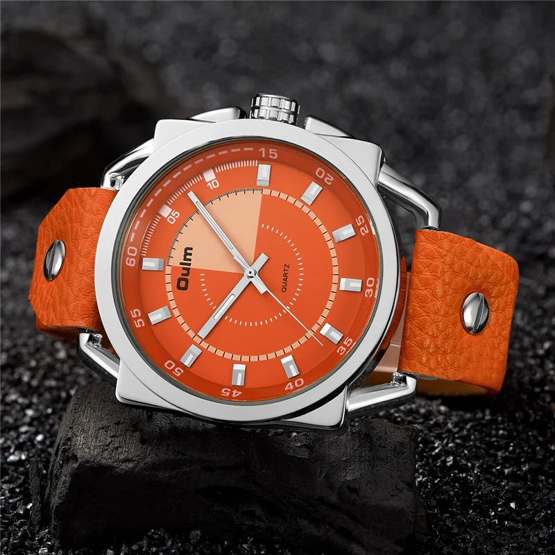Oulm Personality Orange Men's Watches Big Size PU Leather Sport Watch Male Luxury Brand Quartz Wristwatch erkek kol saati
Oulm Personality Orange Men's Watches Big Size PU Leather Sport Watch Male Luxury Brand Quartz Wristwatch erkek kol saati
