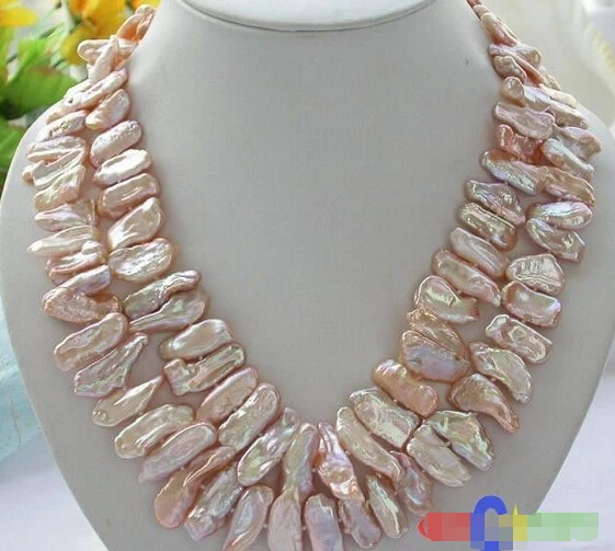 HOT## Wholesale FREE SHIPPING >>> 2ROW 19" 28MM PINK DENS BIWA CULTURED PEARL NECKLACE
HOT## Wholesale FREE SHIPPING >>> 2ROW 19" 28MM PINK DENS BIWA CULTURED PEARL NECKLACE