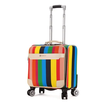 Fashion trolley luggage universal wheels 18 travel luggage bag fashion portable small suitcase female color stripe password box
Fashion trolley luggage universal wheels 18 travel luggage bag fashion portable small suitcase female color stripe password box