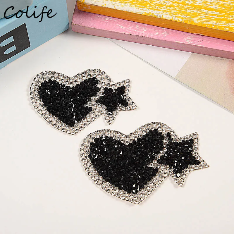 Heart Applique Iron On DIY Silver And Black Stickers High Quality Heat Transfer Decor Accessory Exquisite Romantic Hotfix
Heart Applique Iron On DIY Silver And Black Stickers High Quality Heat Transfer Decor Accessory Exquisite Romantic Hotfix
