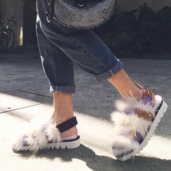 Natural Posh Fur Sandals EVA Rubber Sole Flat Platform Fashion Shoes Women Suede Violet Leather Girl's Sandals Vacation Shoes
Natural Posh Fur Sandals EVA Rubber Sole Flat Platform Fashion Shoes Women Suede Violet Leather Girl's Sandals Vacation Shoes