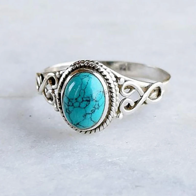 Vintage Antique Natural Stone Ring Fashion Jewelry Blue Turquoises Finger Rings For Women Wedding Anniversary Rings Gift
Vintage Antique Natural Stone Ring Fashion Jewelry Blue Turquoises Finger Rings For Women Wedding Anniversary Rings Gift