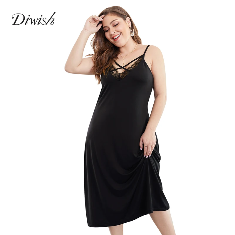 Diwish Spaghetti Strap Backless Summer Dress Sexy Black V Neck Dress Lace Mid-Calf Sleeveless Dresses for Plus Size Women XL-4XL
Diwish Spaghetti Strap Backless Summer Dress Sexy Black V Neck Dress Lace Mid-Calf Sleeveless Dresses for Plus Size Women XL-4XL