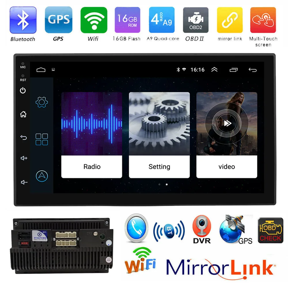 Android 8.1 Car Stereo GPS Double 2Din Universal Car No DVD Multimedia Player Radio wifi 1G RAM 16G BT Steering Wheel
Android 8.1 Car Stereo GPS Double 2Din Universal Car No DVD Multimedia Player Radio wifi 1G RAM 16G BT Steering Wheel