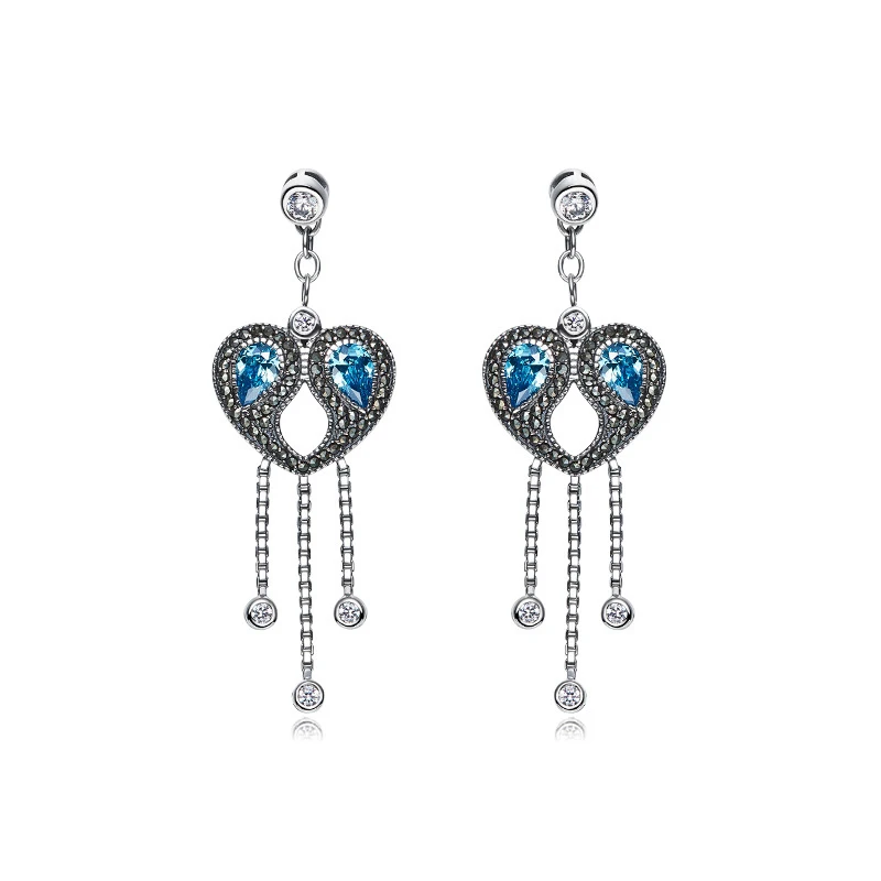 925 Sterling Silver Embellished with crystals from Swarovski Stud Earrings for Women Elegant Extraordinary Heart Macrame
925 Sterling Silver Embellished with crystals from Swarovski Stud Earrings for Women Elegant Extraordinary Heart Macrame