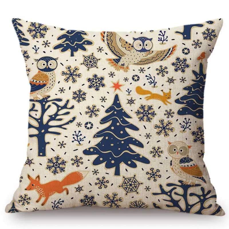 

Декоративный Чехол-Подушка для дивана с мультяшным рождественским узором, перчатки для новогодней елки, квадратный чехол для подушки на стул, 45x45 см