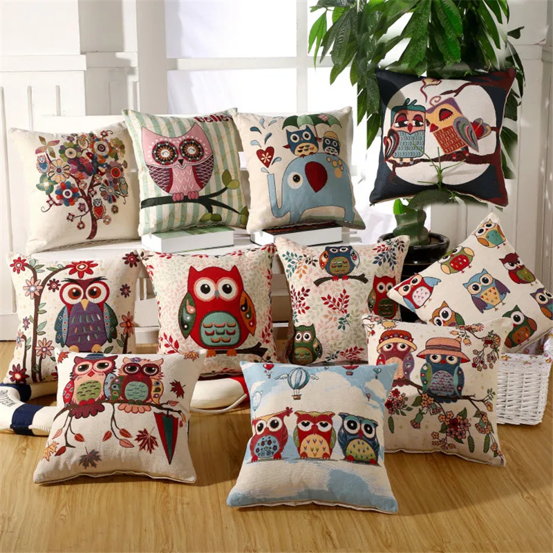Lovely Fashion Owl Pattern Lumbar Pillow Embroidered Cushion Cover Car Home Sofa Decorative Cojines Pillowcase Children Gifts
Lovely Fashion Owl Pattern Lumbar Pillow Embroidered Cushion Cover Car Home Sofa Decorative Cojines Pillowcase Children Gifts