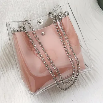 2019 New Women Small Bucket Bags Plastic Transparent Totes Composite Chain Bag Female Mini Jelly Handbags
2019 New Women Small Bucket Bags Plastic Transparent Totes Composite Chain Bag Female Mini Jelly Handbags