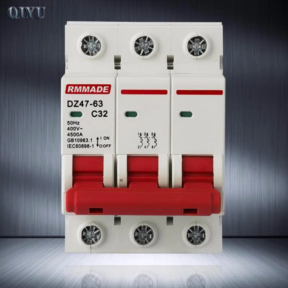 Circuit breaker Air switch DZ47-3P,Miniature circuit breaker Household circuit breaker,AC 380V
Circuit breaker Air switch DZ47-3P,Miniature circuit breaker Household circuit breaker,AC 380V