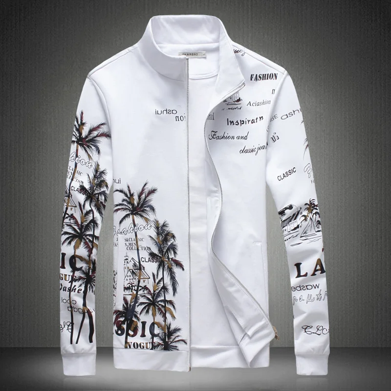 T16135 Coconut tree pattern letter printing fashion jacket men Autumn 2018New quality wash and wear mens jackets and coats M-5XL 
T16135 Coconut tree pattern letter printing fashion jacket men Autumn 2018New quality wash and wear mens jackets and coats M-5XL