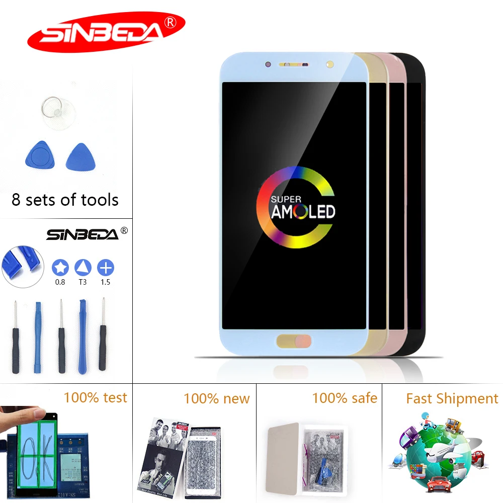 5.2" Sinbeda Super AMOLED LCD For SAMSUNG Galaxy A520 LCD Touch Screen Digitizer For SAMSUNG A5 2017 Display SM-A520F *
5.2" Sinbeda Super AMOLED LCD For SAMSUNG Galaxy A520 LCD Touch Screen Digitizer For SAMSUNG A5 2017 Display SM-A520F *