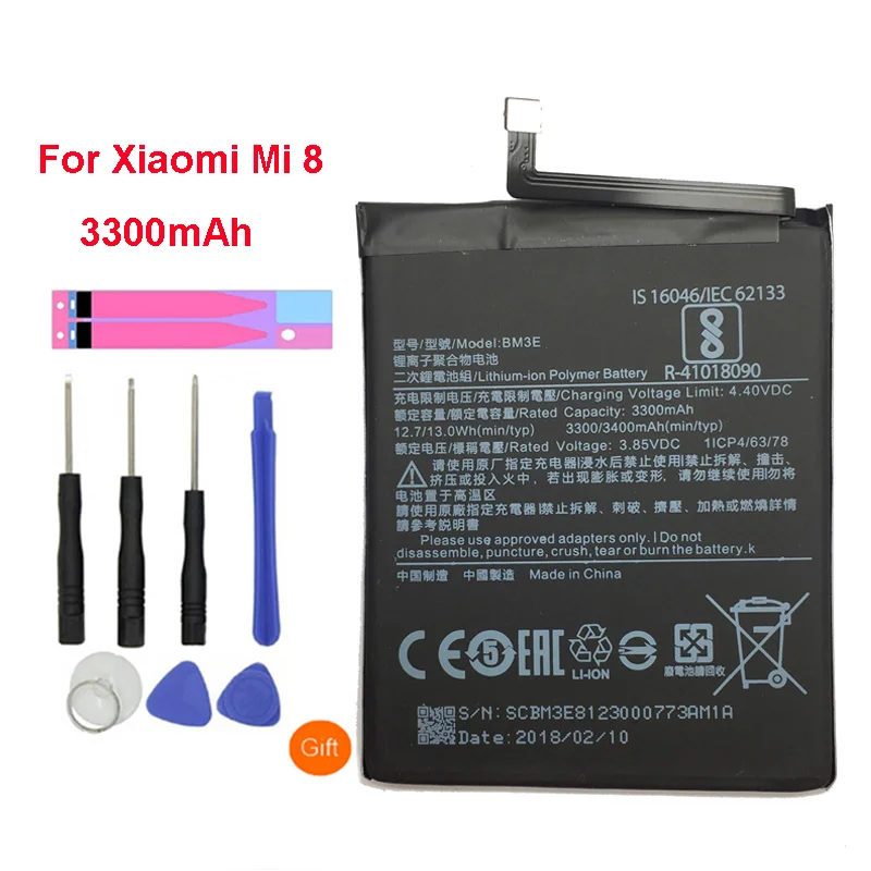 QrxPower Original BM3E Replacement Battery For Xiaomi 8 MI 8 Real Capacity 3400mAh Li-ion Phone Battery + Tool
QrxPower Original BM3E Replacement Battery For Xiaomi 8 MI 8 Real Capacity 3400mAh Li-ion Phone Battery + Tool
