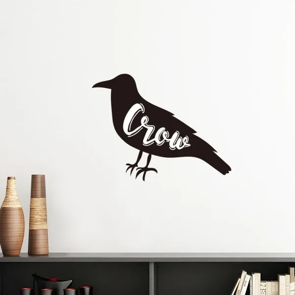 

Crow Black And White Animal Silhouette Removable Wall Sticker Art Decals Mural DIY Wallpaper for Room Decal