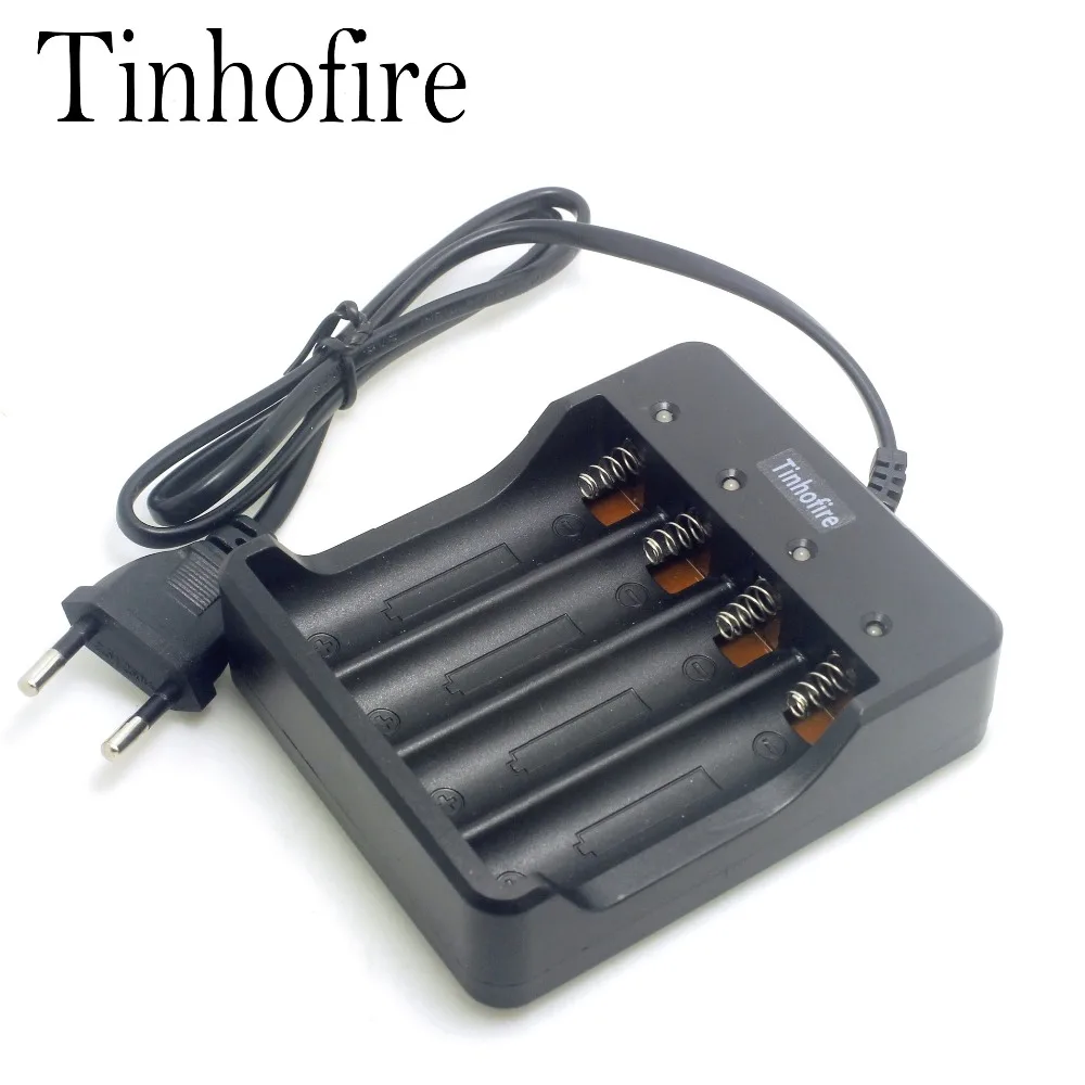 Tinhofire 4 Slots 18650 Battery Charger with short circuit protection EU US plug For 4X li-ion rechargeable battery | Лампы и