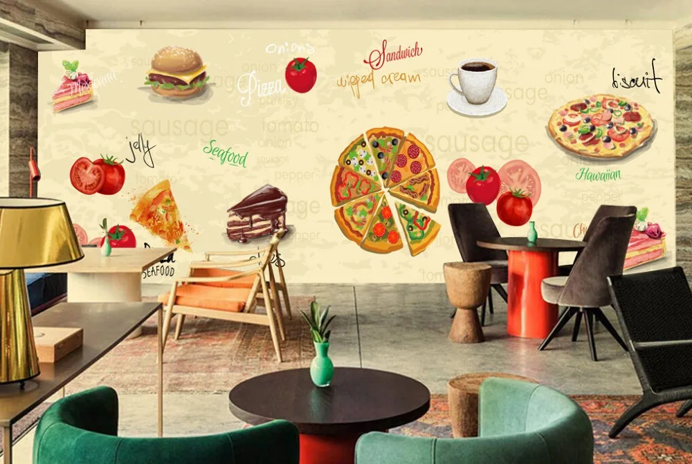 Custom retro wallpaper,Pizza Coffee Cake,3D cartoon murals for the cafe restaurant hotel background wall PVC wallpaper
Custom retro wallpaper,Pizza Coffee Cake,3D cartoon murals for the cafe restaurant hotel background wall PVC wallpaper