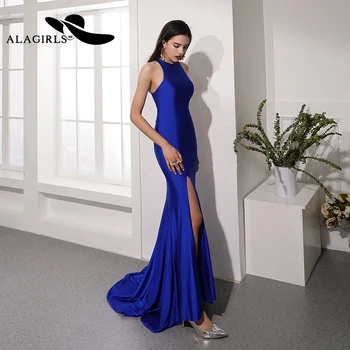 Alagirls Sexy Navy Blue Evening Dresses Mermaid O-Neck Sleeveless Prom Dreses Elegant Party dress with Slit Vestido de fiesta
Alagirls Sexy Navy Blue Evening Dresses Mermaid O-Neck Sleeveless Prom Dreses Elegant Party dress with Slit Vestido de fiesta