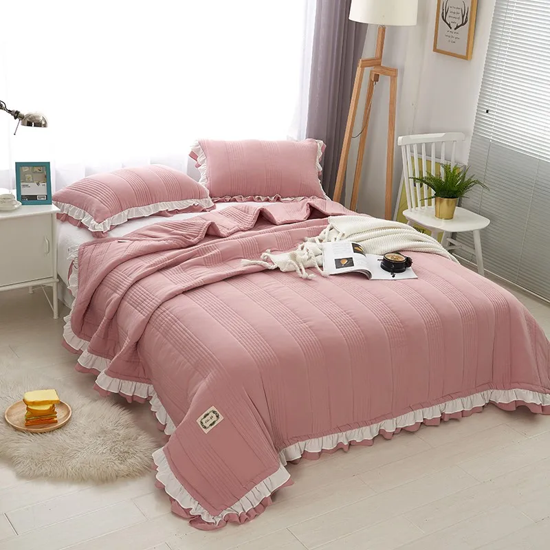 New Korean Style Pink Gray Purple Washed Cotton Comfortable Ruffle Blanket Tatami Mat Bedspread Bed sheet/Linen Pillowcases 3pcs
New Korean Style Pink Gray Purple Washed Cotton Comfortable Ruffle Blanket Tatami Mat Bedspread Bed sheet/Linen Pillowcases 3pcs