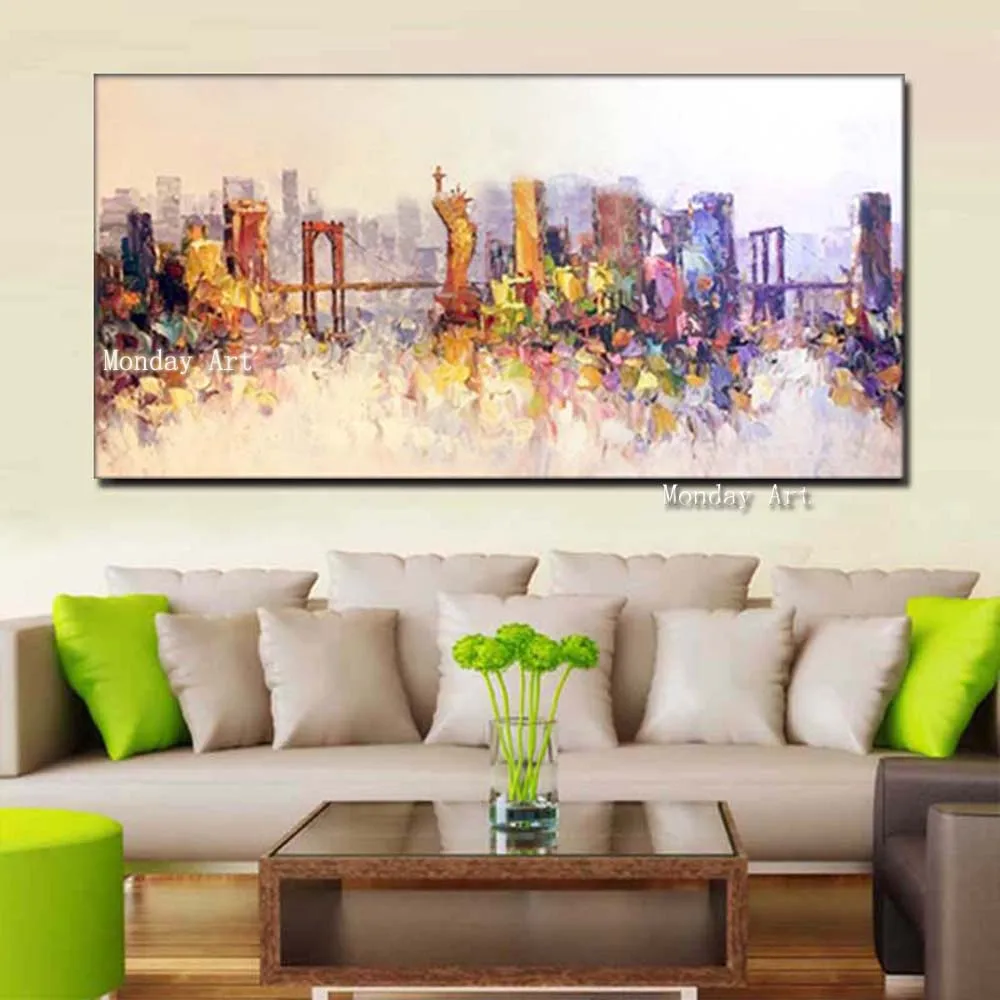 Whosale Hand-Painted modern Cityscape Oil Painting Golden Bridge Canvas painting Statue of Liberty picture for home decoration
Whosale Hand-Painted modern Cityscape Oil Painting Golden Bridge Canvas painting Statue of Liberty picture for home decoration