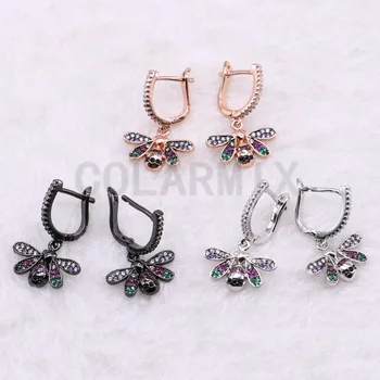 Wholesale Cute tiny bugs Mix color Micro pave colorful Zircon inset earrings cute bugs jewelry gift for women 3768 
Wholesale Cute tiny bugs Mix color Micro pave colorful Zircon inset earrings cute bugs jewelry gift for women 3768