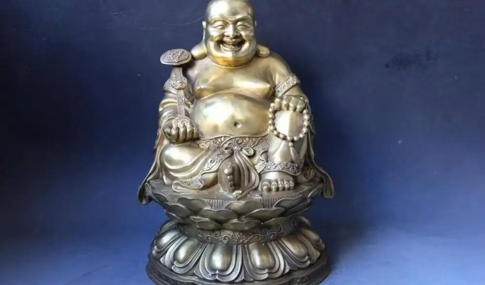 Chinese Buddhism Pure Brass Copper Lucky RuYi Maitreya Rohan Monk Buddha Statue
Chinese Buddhism Pure Brass Copper Lucky RuYi Maitreya Rohan Monk Buddha Statue