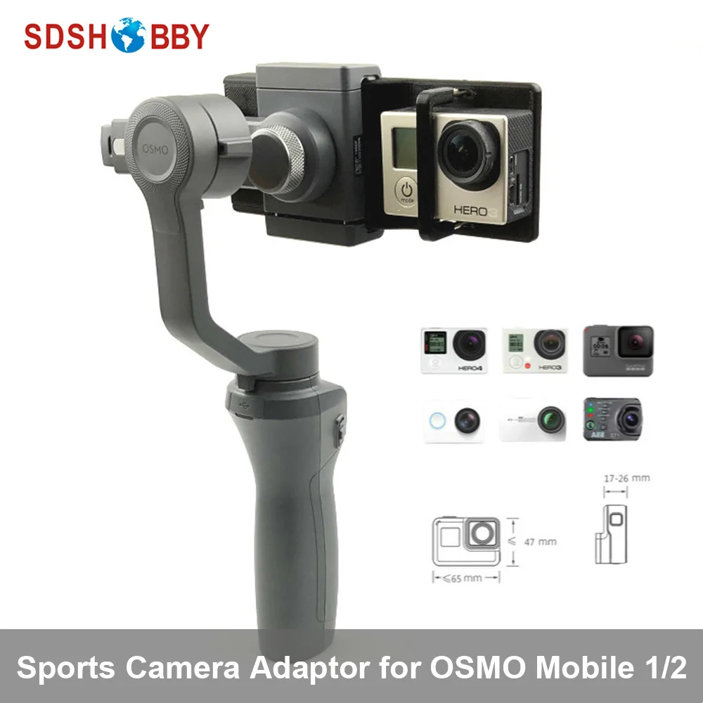 3D Printed GoPro Hero3/4/5/6 YI Camera Mounting Adaptor Bracket Fit for OSMO MOBILE 1 2
3D Printed GoPro Hero3/4/5/6 YI Camera Mounting Adaptor Bracket Fit for OSMO MOBILE 1 2